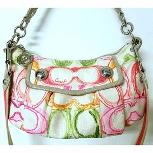 COACH Poppy Multi-Color Jacquard Satchel